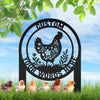 Joycorners Chicken Coop Metal Yard Stake - Personalized Farm Sign - Cute Floral Chicken Home Decor - Farmhouse Lawn Display - Unique Garden Decoration LM0110