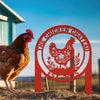 Joycorners Chicken Coop Metal Address Yard Stake - Personalized Farm Sign - Cute Floral Chicken Home Decor - Farmhouse Lawn Display - Garden Decoration LM0110