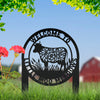 Joycorners Rustic Floral Cow Yard Art - Personalized Metal Stake - Flower Farm Animal Sign - Unique Farmhouse Decor - Custom Lawn Stakes - Gift for Her LM0110