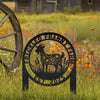 Joycorners Floral Goat Metal Stake for Yard - Unique Outdoor Art - Charming Farmhouse Decor - Rustic Garden Decoration - Cute Personalized Farm Sign LM0110
