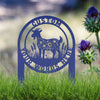 Joycorners Floral Goat Metal Stake for Yard - Unique Outdoor Art - Charming Farmhouse Decor - Rustic Garden Decoration - Cute Personalized Farm Sign LM0110