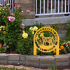 Joycorners Floral Goat Metal Stake for Yard - Unique Outdoor Art - Charming Farmhouse Decor - Rustic Garden Decoration - Cute Personalized Farm Sign LM0110
