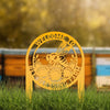 Joycorners Custom Sunflower Garden Stake with Bee Design - Personalized Metal Yard Art - Honeybee Farmhouse Decor - Unique Farm Sign - Gift for Grandma LM0110