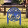 Joycorners Horse Yard Stake with Flowers - Garden Metal Art Piece - Farmhouse Entryway Display - Floral Horse Farm Welcome Sign - Personalized Lawn Art LM0110