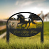 Joycorners Unique Horse Ranch Metal Yard Art - Customized Garden Stake - Metal Farmhouse Decor - Country Western Horse Art - Charming Farm Name Sign LM0110