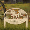 Joycorners Unique Horse Ranch Metal Yard Art - Customized Garden Stake - Metal Farmhouse Decor - Country Western Horse Art - Charming Farm Name Sign LM0110