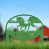 Joycorners Unique Horse Ranch Metal Yard Art - Customized Garden Stake - Metal Farmhouse Decor - Country Western Horse Art - Charming Farm Name Sign LM0110