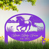 Joycorners Unique Horse Ranch Metal Yard Art - Customized Garden Stake - Metal Farmhouse Decor - Country Western Horse Art - Charming Farm Name Sign LM0110