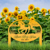 Joycorners Unique Horse Ranch Metal Yard Art - Customized Garden Stake - Metal Farmhouse Decor - Country Western Horse Art - Charming Farm Name Sign LM0110