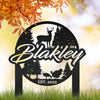 Joycorners Custom Deer and Turkey Metal Yard Stake - Personalized Custom Lawn-Yard Sign, Gift for Hunter, Hunting Gift LM0110