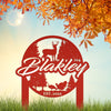 Joycorners Custom Deer and Turkey Metal Yard Stake - Personalized Custom Lawn-Yard Sign, Gift for Hunter, Hunting Gift LM0110