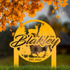 Joycorners Custom Deer and Turkey Metal Yard Stake - Personalized Custom Lawn-Yard Sign, Gift for Hunter, Hunting Gift LM0110