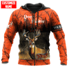 Joycorners Personalized Name Deer Hunting Orange Green Camo 3D Design All Over Printed