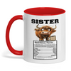 Joycorners Sister Nutrition Facts Serving Size I Awesome Cow Two Tone Mug