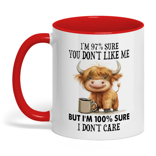 Joycorners I'm 97% Sure You Don't Like Me Cow Two Tone Mug