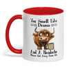 Joycorners You Smell Like Drama And A Headache Please Cow Two Tone Mug