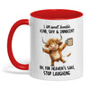 Joycorners I Am Sweet Lovable Kind Shy Innocent Oh For Heaven's Sake Cow Two Tone Mug