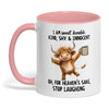 Joycorners I Am Sweet Lovable Kind Shy Innocent Oh For Heaven's Sake Cow Two Tone Mug