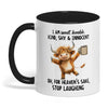 Joycorners I Am Sweet Lovable Kind Shy Innocent Oh For Heaven's Sake Cow Two Tone Mug