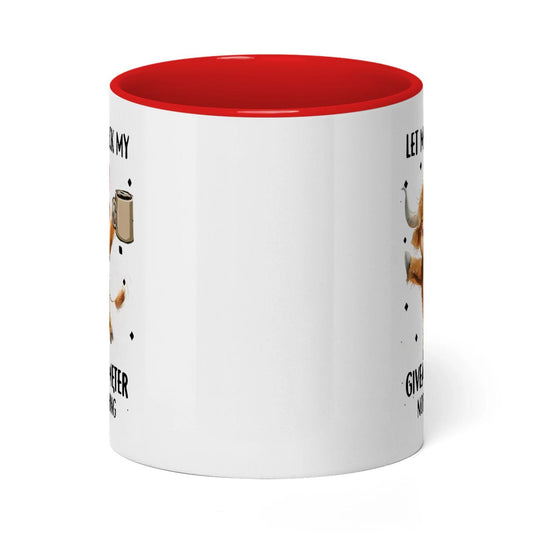 Joycorners Let Me Check My Giveashitomter Nope Nothing Cow Two Tone Mug
