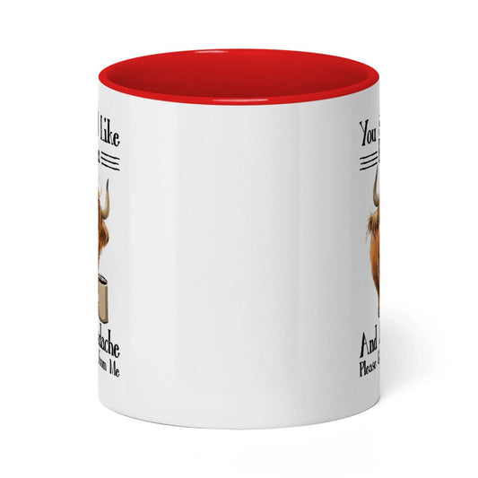 Joycorners You Smell Like Drama And A Headache Please Cow Two Tone Mug