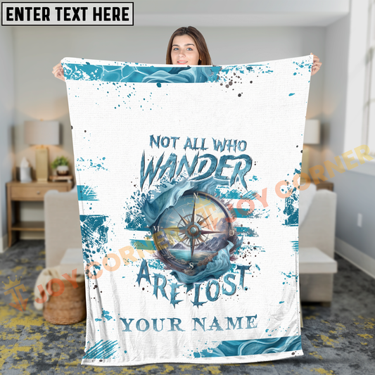 Joycorners Not All Who Wander Are Lost Compass Adventure Personalized 3D Blanket