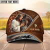 Joycorners Jesus & Horse “Never Walk Alone” Tooled Leather Western Art Personalized Name Cap (8 Breeds)