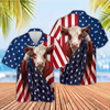 Joycorners Patriotic Cows Wrapped In American Flag 3D Hawaiian Shirt (10 Breeds)