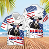 Joycorners Funny Cows Merica USA Flag Patriotic 3D Hawaiian Shirt (10 Breeds)