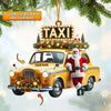 Joycorners Santa Taxi Christmas Ornament, Personalized Ornament 2D Flat LM2211