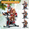 Joycorners Custom Name Work Out Santa Ornament, Gym Lover Christmas Gift36 2D Flat LM2111