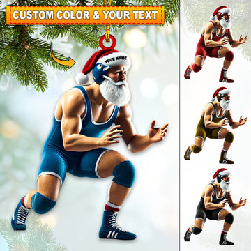 Joycorners Wrestler Santa Home Decor Christmas Ornament, Personalized Ornament 2D Flat LM2211