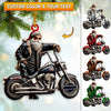 Joycorners Custom Name Santa Bike Ornament, Christmas Gift Decoration 2D Flat LM2111