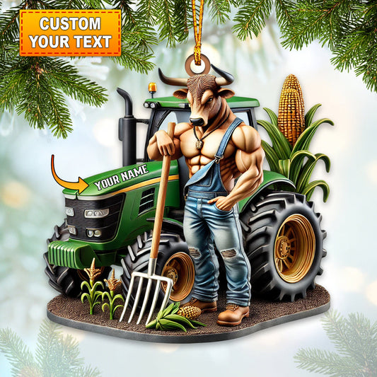 Joycorners Farmer Decor Christmas Ornament, Personalized Ornament 2D Flat LM2211