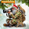 Joycorners Custom Name Santa with Animal Ornament, Santa Christmas Decoration 2D Flat LM2111