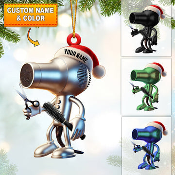 Joycorners Hair Dryer Christmas Ornament, Personalized Ornament 2D Flat LM2211