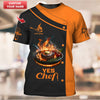 Joycorners Personalized Chef Shirt, Flaming Steak for Culinary Enthusiasts, Yes Chef! MT2509