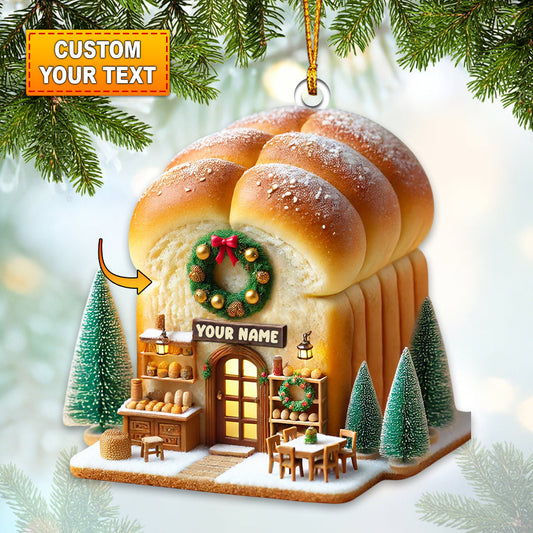 Joycorners Santa Bread Shop Home Decor Christmas Ornament, Personalized Ornament 2D Flat LM2211