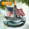 Joycorners Custom Name and Number US Navy Ornament, US Navy Christmas Gift 2D Flat LM2111