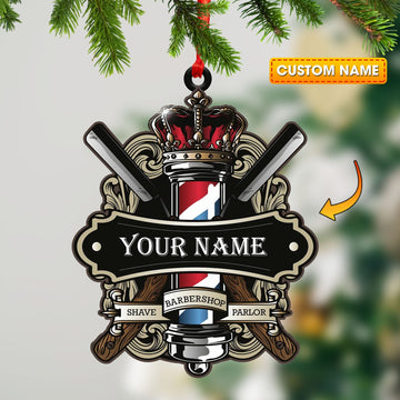 Joycorners Custom Barber Shop Ornament, Personalized Ornament 2D Flat LM2211
