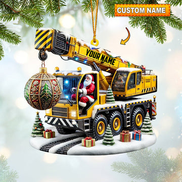 Joycorners Crane Santa Christmas Ornament, Personalized Ornament 2D Flat LM2211