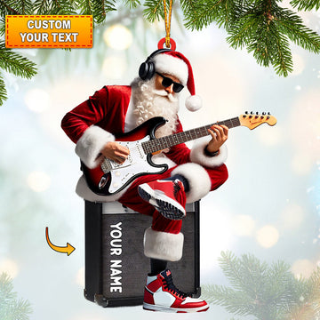 Joycorners Santa Street Musician Home Decor Christmas Ornament, Personalized Ornament 2D Flat LM2211