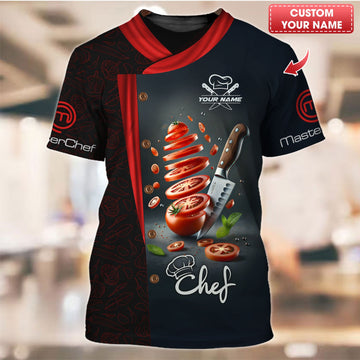 Joycorners 3D Full Print Knife Cooking Chef Shirt Personalized Name Gift For Chef Lovers MT2509
