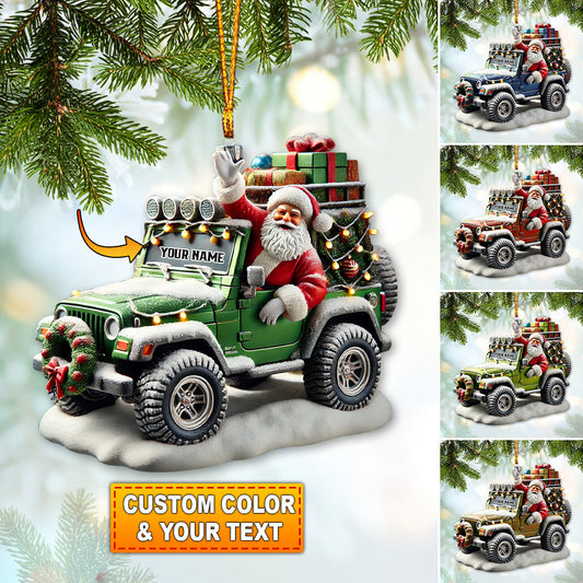 Joycorners Custom Ornament, Santa Coming Ornament, Christmas Decor 2D Flat LM2211
