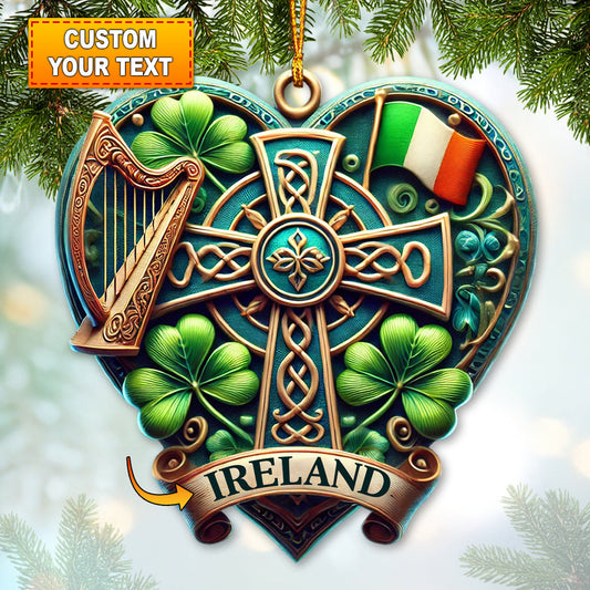 Joycorners Custom Ornament, Clover Heart Ornament, Christmas Decor 2D Flat LM2211