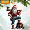 Joycorners Carpenter Santa Christmas Ornament, Personalized Ornaments 2D Flat LM2211
