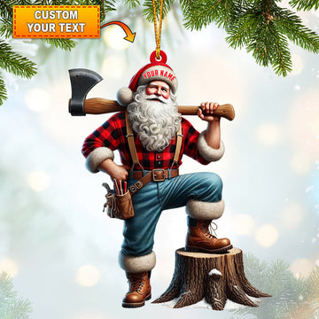Joycorners Carpenter Santa Christmas Ornament, Personalized Ornaments 2D Flat LM2211