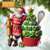 Joycorners Santa Makes Cakes Christmas Ornament, Personalized Ornament 2D Flat LM2211