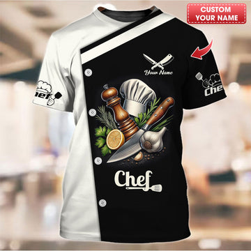 Joycorners Personalized Chef Shirt - Classic Culinary Tools Design for Cooking Enthusiasts MT2509