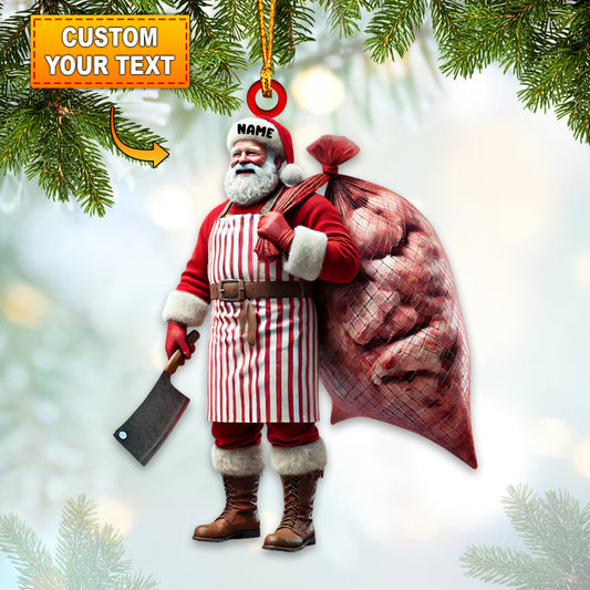 Joycorners Santa Butcher Christmas Home Decor Christmas Ornament, Personalized Ornament 2D Flat LM2211